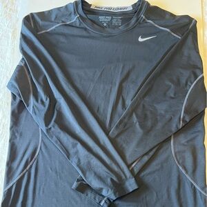 NIKE PRO Combat Dri Fit Black Long Sleeve Size X-Large Men Fitted